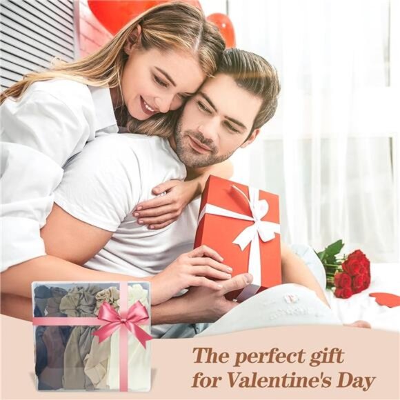 Bow hair scrunchies set silk satin hair ties knotted ribbon hair accessories - Picture 6 of 7